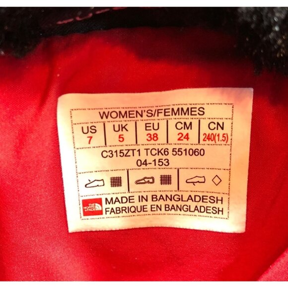 THE NORTH FACE Black Thermal Micro Waterproof C315ZT1 Winter Boots Womens 7 (m8n - Picture 10 of 10